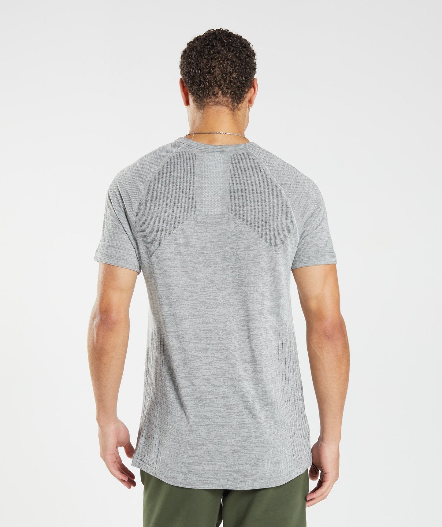 Gymshark Retake Seamless T-Shirt - Light Grey/Black Marl