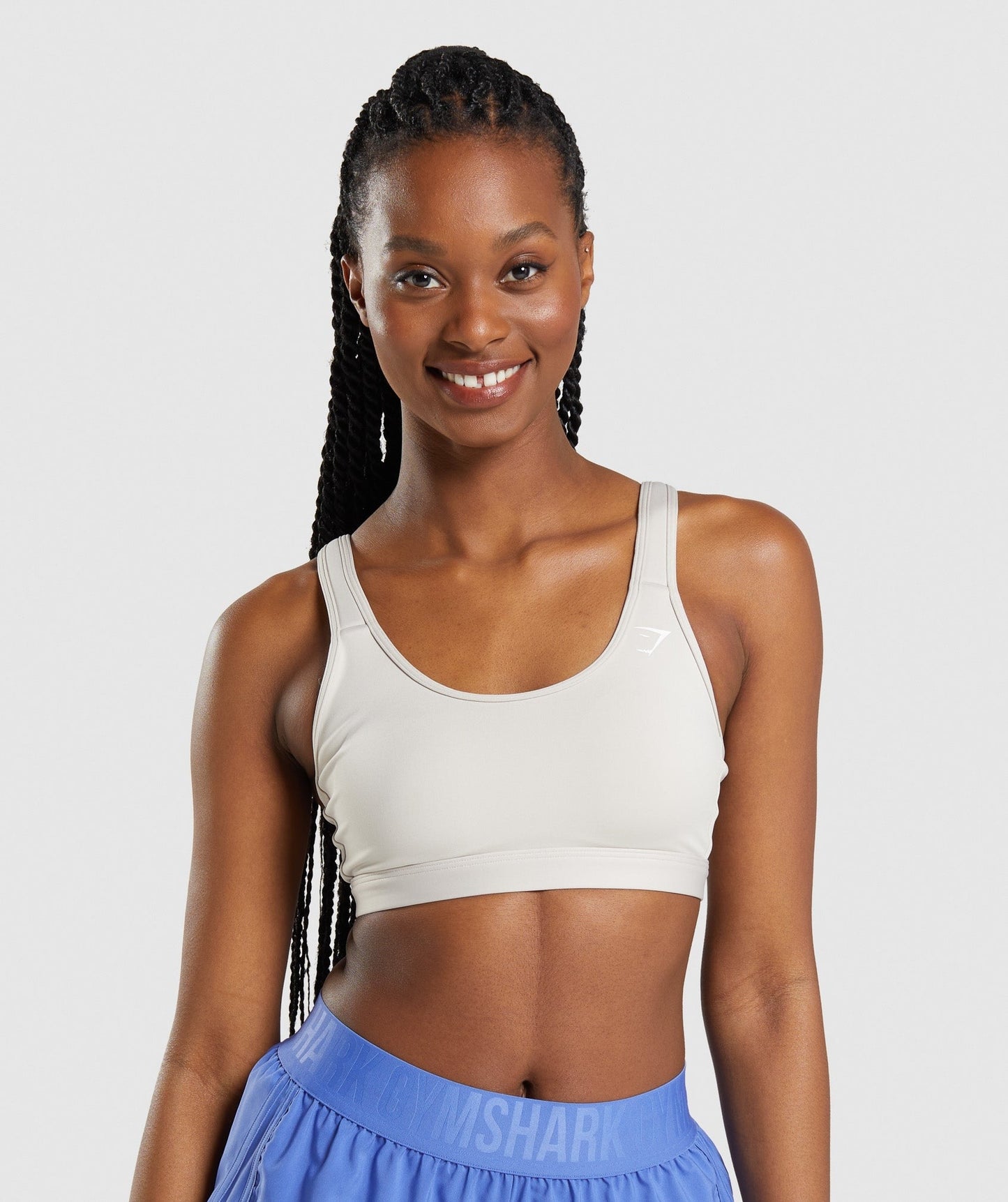 Gymshark Scoop Neck Sports Bra - Pebble Grey