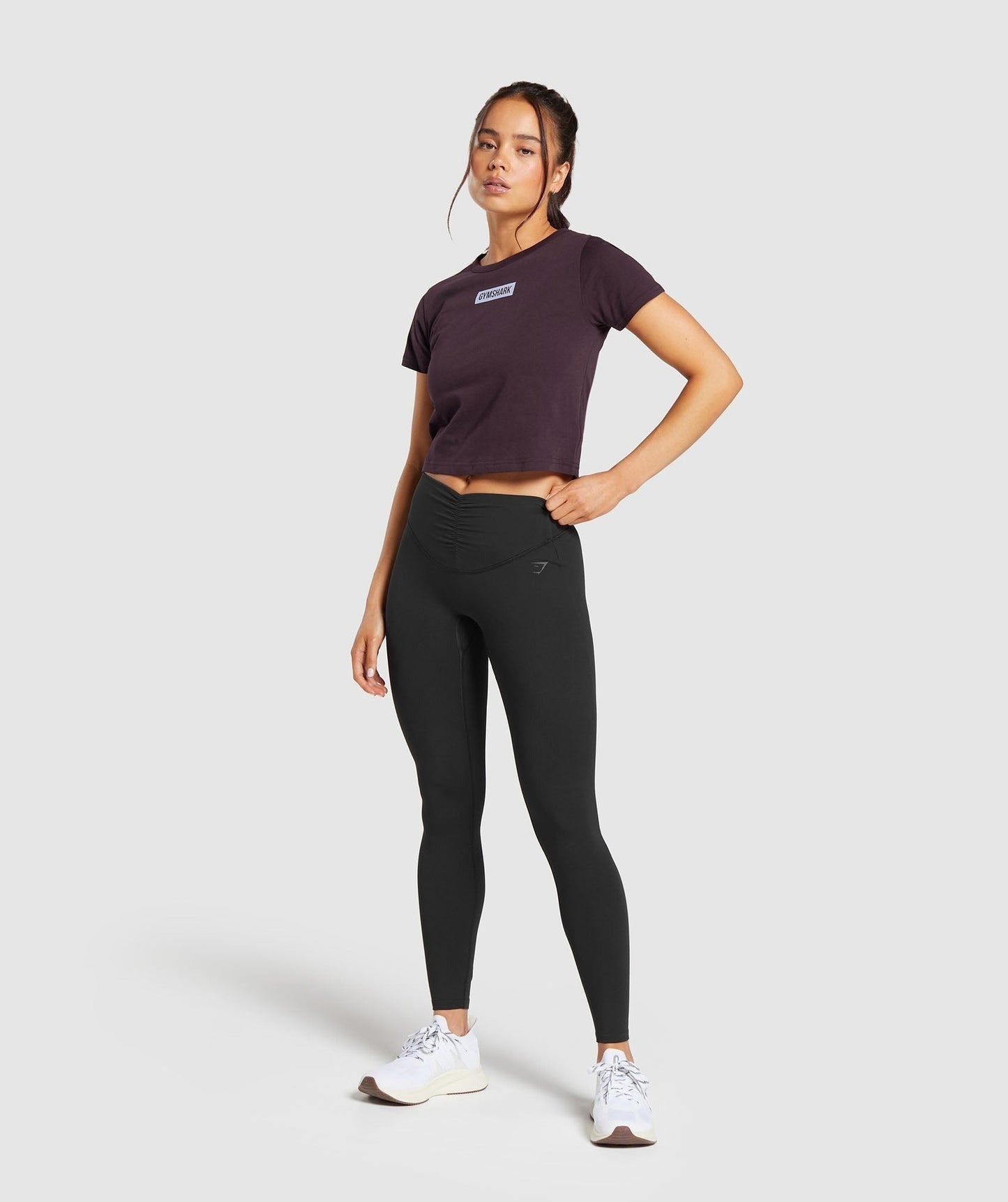 Gymshark Block Crop Top - Plum Brown
