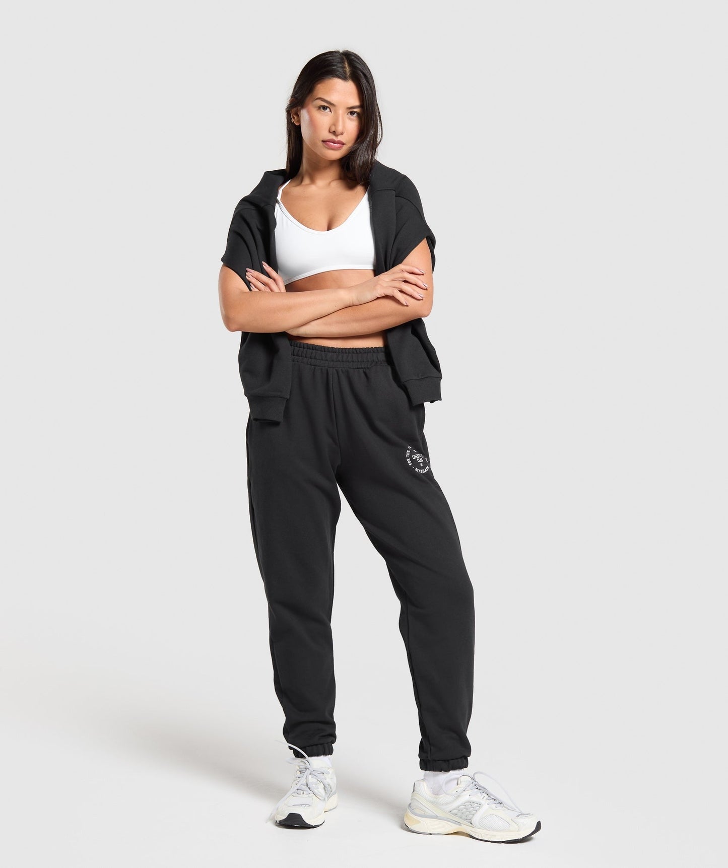 Gymshark Lifestyle Club Graphic Joggers - Black