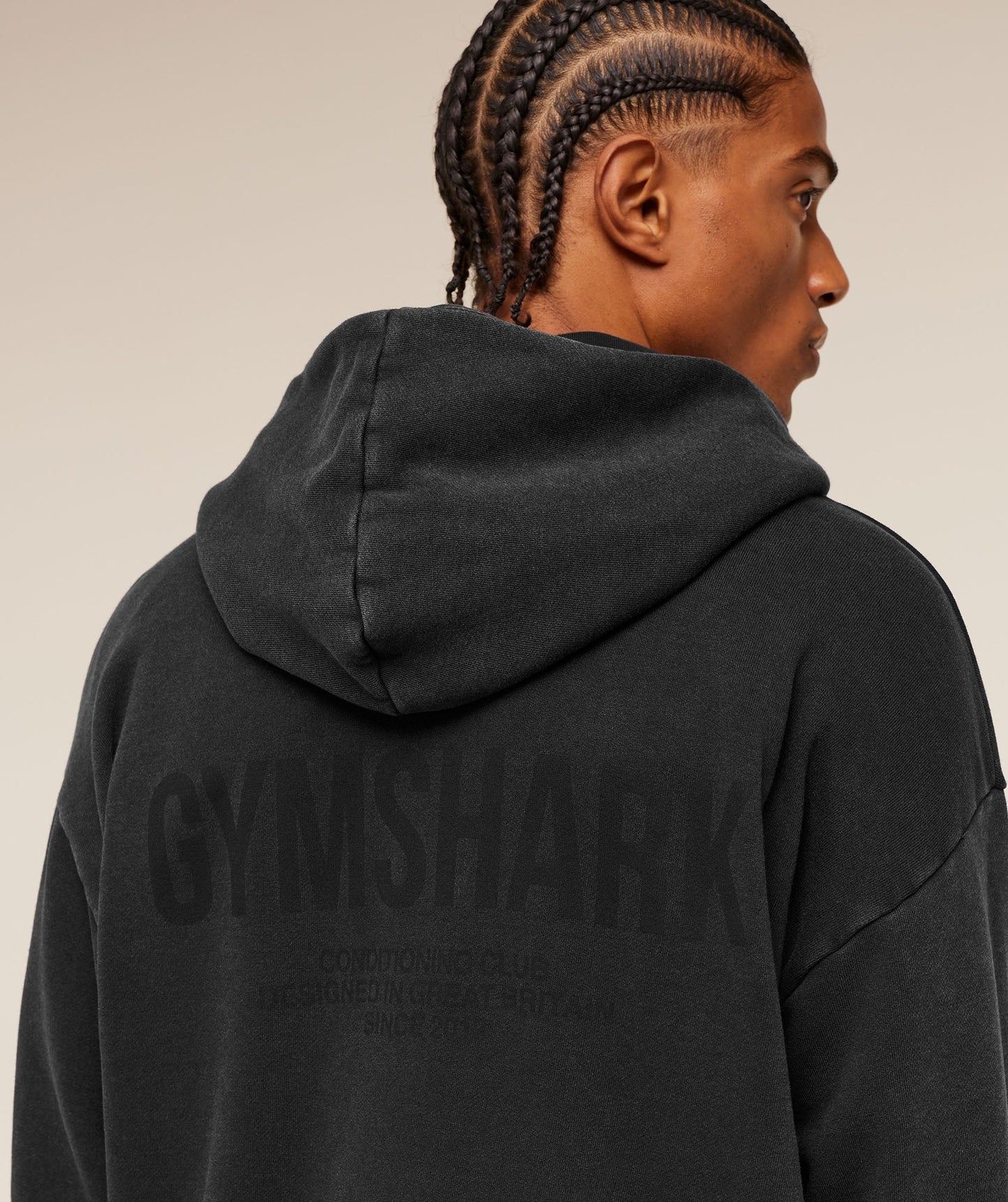 Gymshark Conditioning Club Washed Zip Through Hoodie - Black/Wash