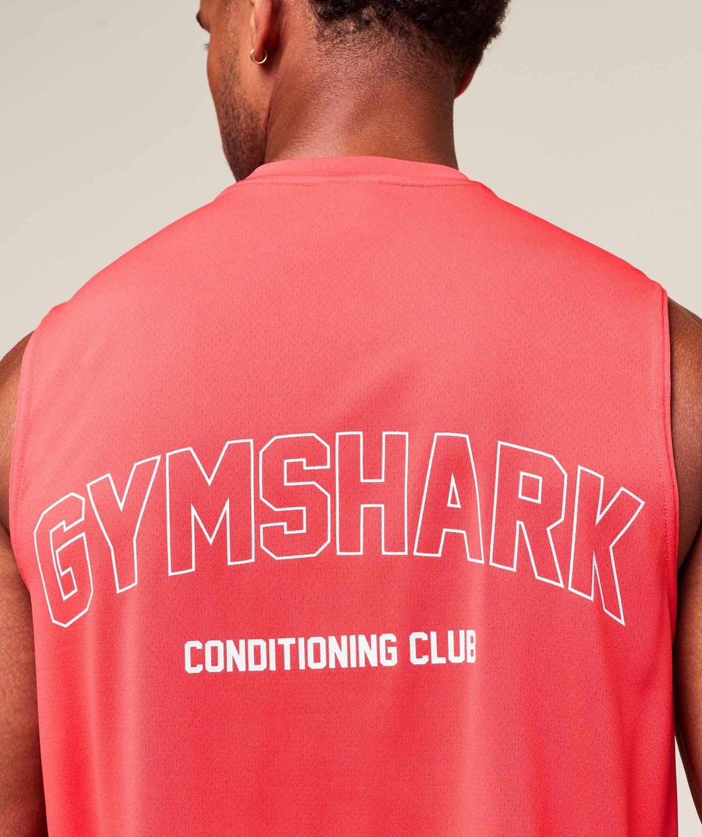 Gymshark Hybrid Athlete Cut Off Tank - Coral Red