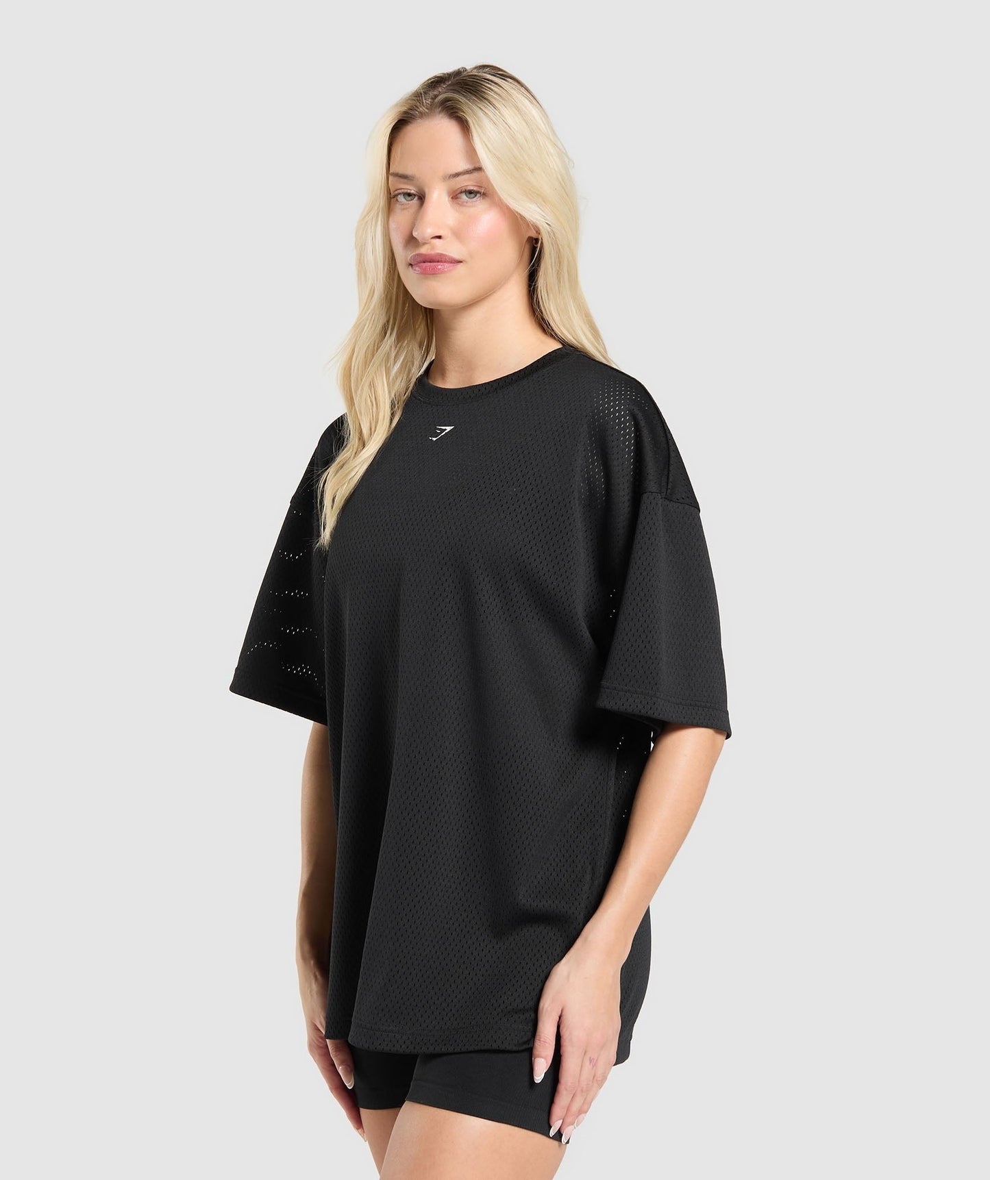 Gymshark Mesh Graphic Oversized T-Shirt - Black