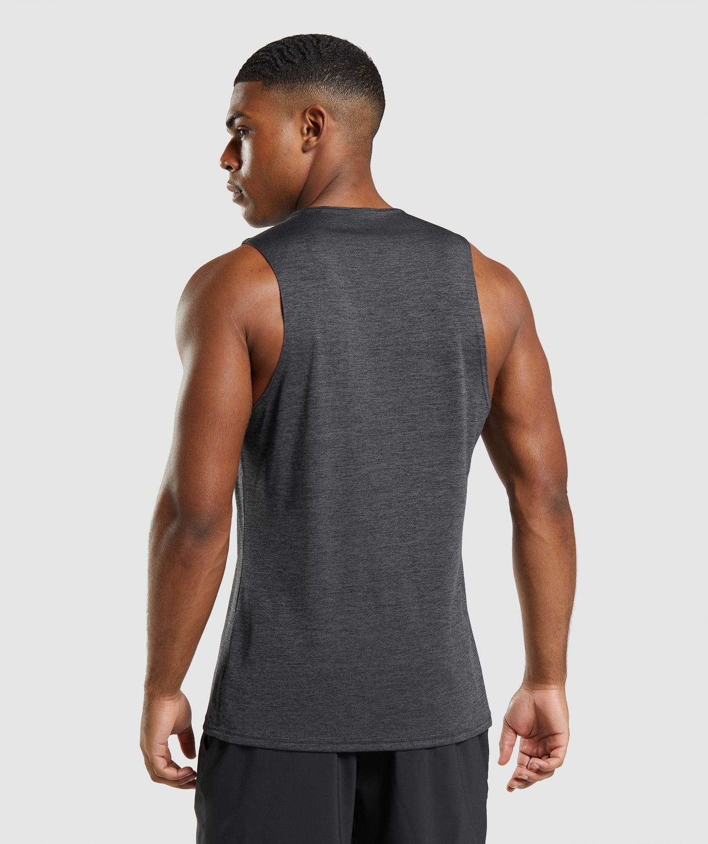 Gymshark Arrival Slim Marl Tank - Black/Onyx Grey Marl