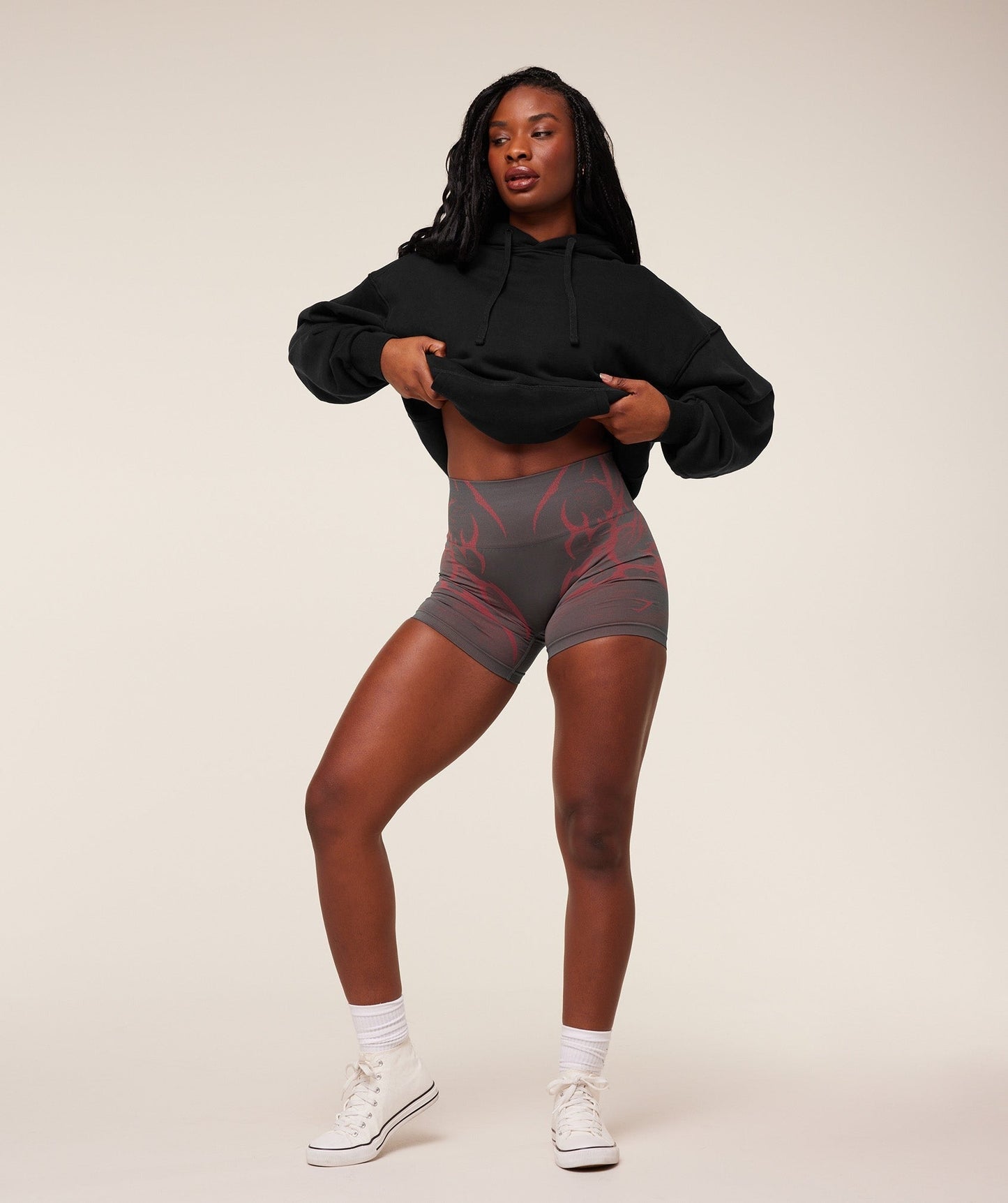 Gymshark Pump Cover Structured Fleece Hoodie - Black/Wash