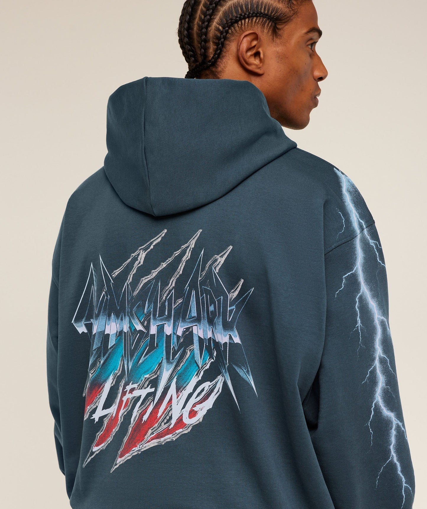 Gymshark Eagle Band Style Graphic Hoodie - GS Stealth Blue