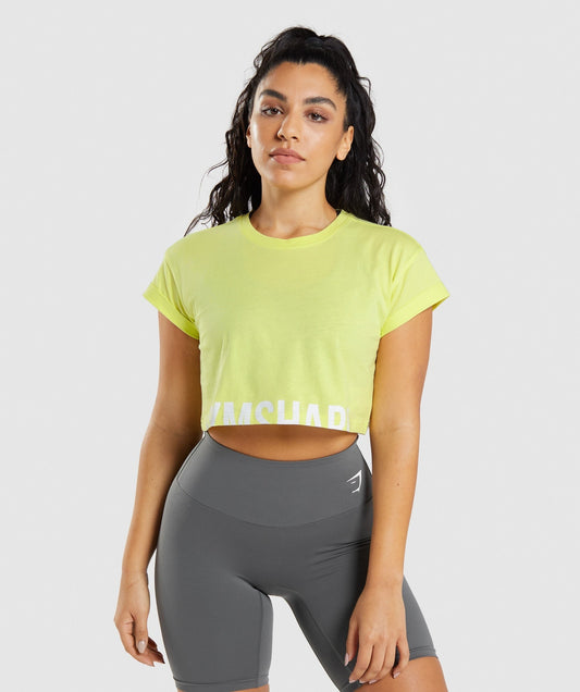 Gymshark Fraction Crop Top - Firefly Green