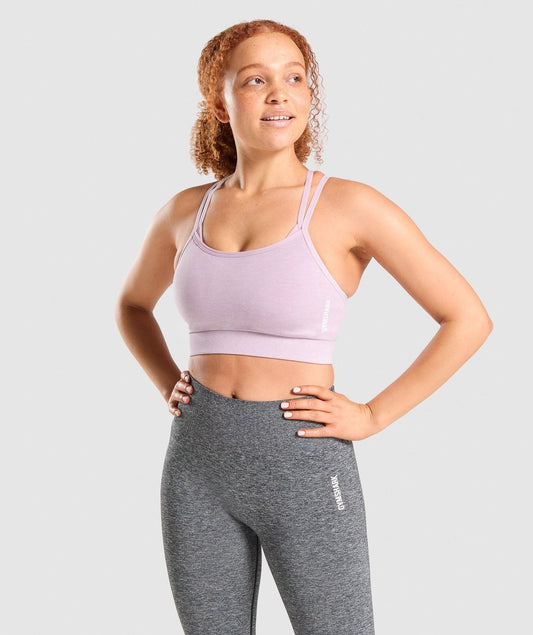 Gymshark Adapt Marl Seamless Sports Bra - Light Purple