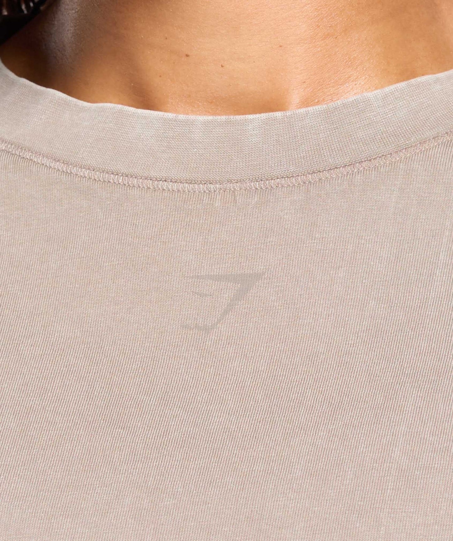 Gymshark GSLC Washed Graphic Crop Top - Linen Brown