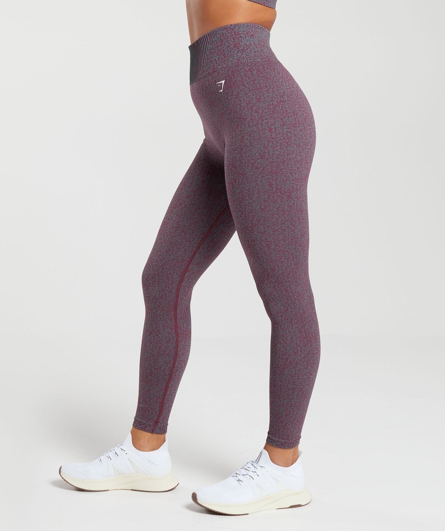 Gymshark Marl Seamless Leggings - Plum Pink Marl/Dark Grey Marl/Plum Pink