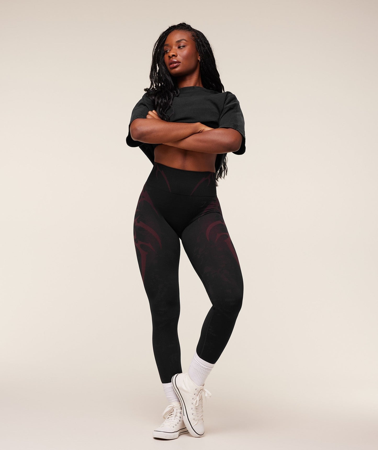 Gymshark Pump Cover Structured Fleece Top - Black/Wash