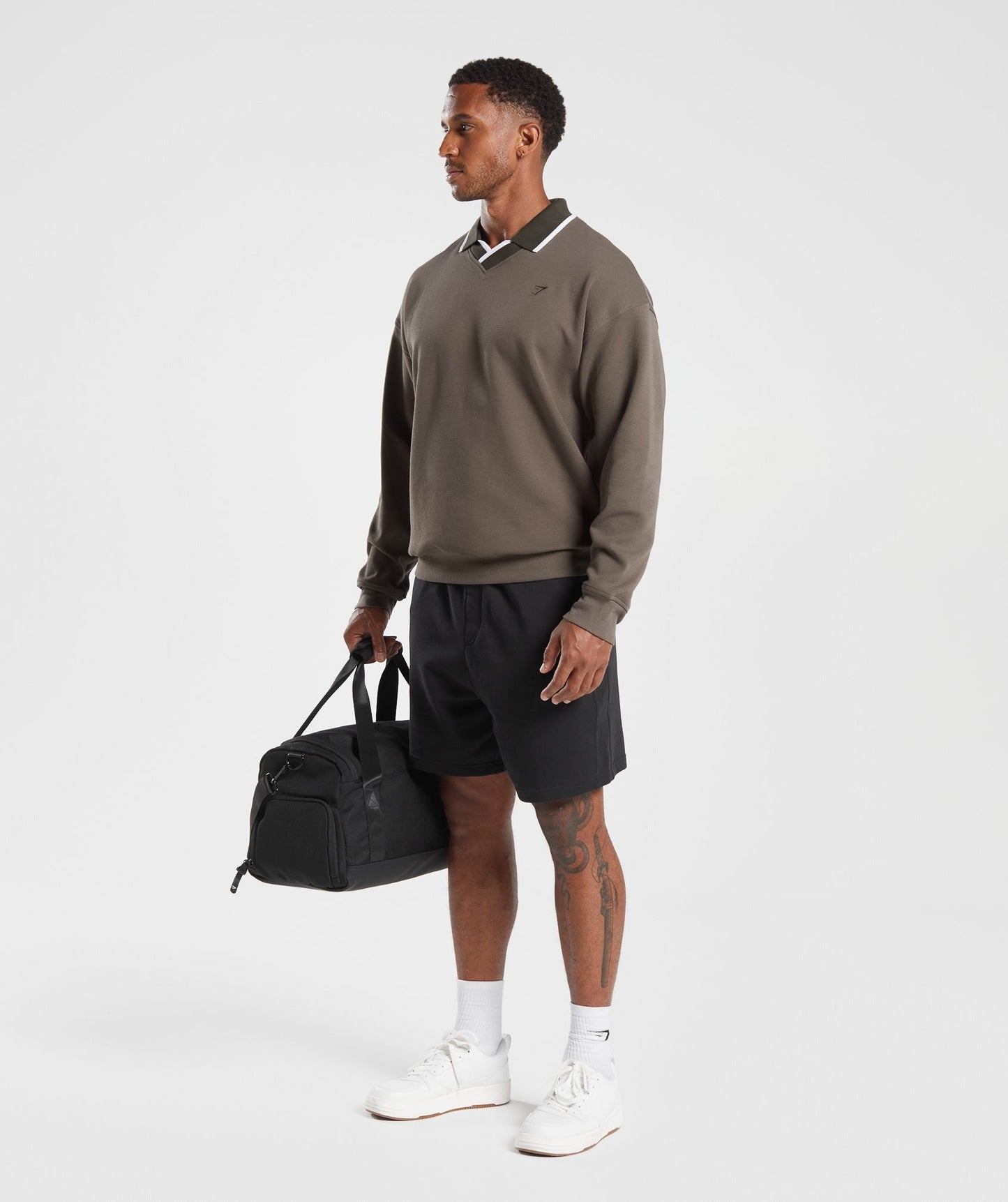 Gymshark Rest Day Street Polo Pullover - Camo Brown