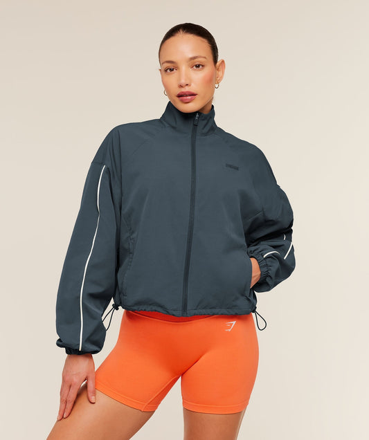Gymshark To From Zip Through - Stealth Blue/Soft White