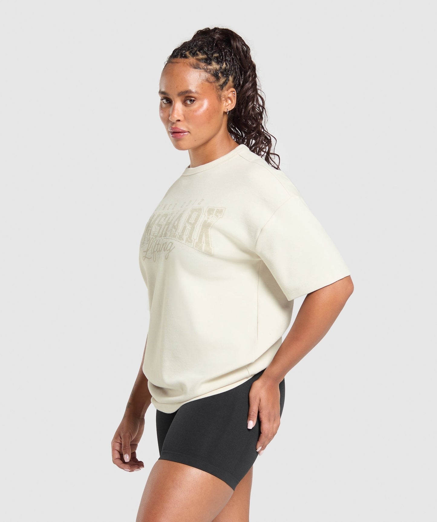Gymshark Lifting Oversized Pump Cover - Oat White