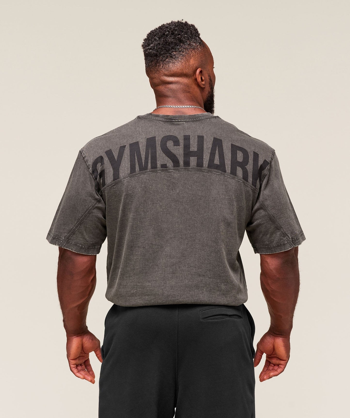 Gymshark Power Washed T-Shirt - Grey/Acid Wash Small Ball