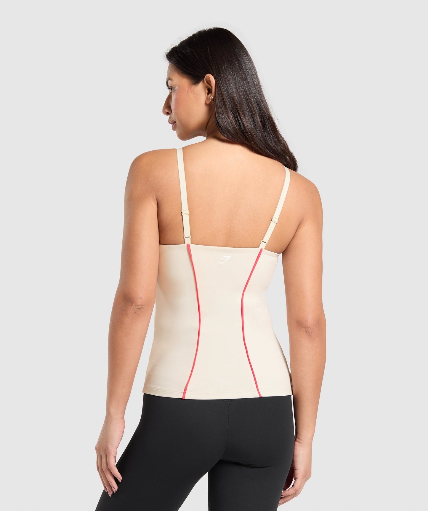 Gymshark Contour Stitch Tank with Shelf - Oat White