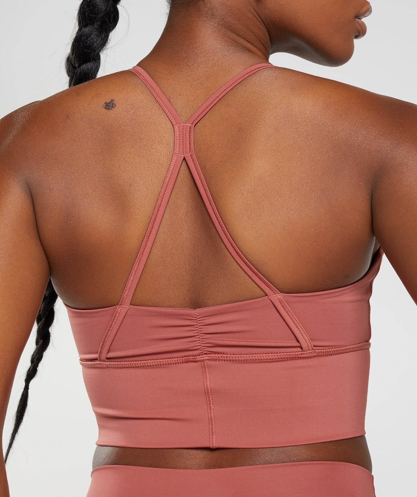 Gymshark ELEVATE LONGLINE SPORTS BRA - Rose Brown