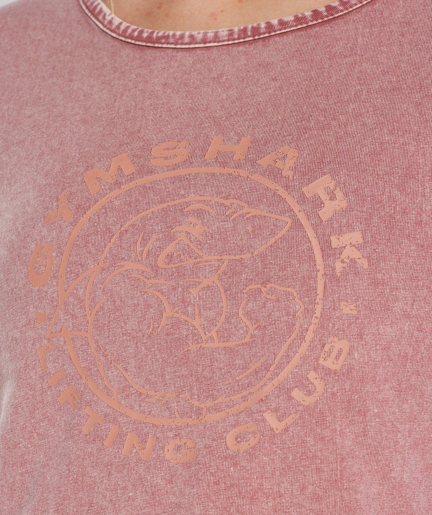 Gymshark Legacy Crop Top - Terracotta Pink/Acid Wash