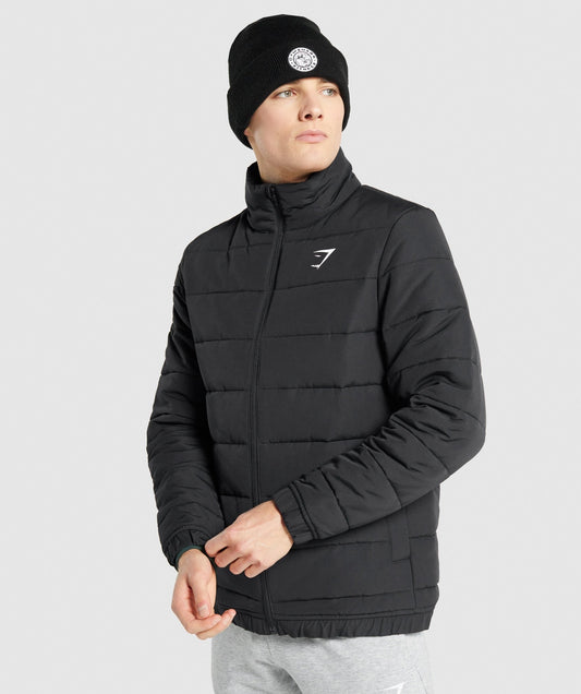 Gymshark Crest Puffer Jacket - Black