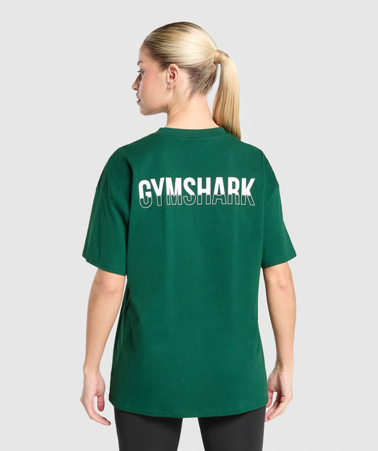 Gymshark Fraction Oversized T-Shirt - Conditioning Green