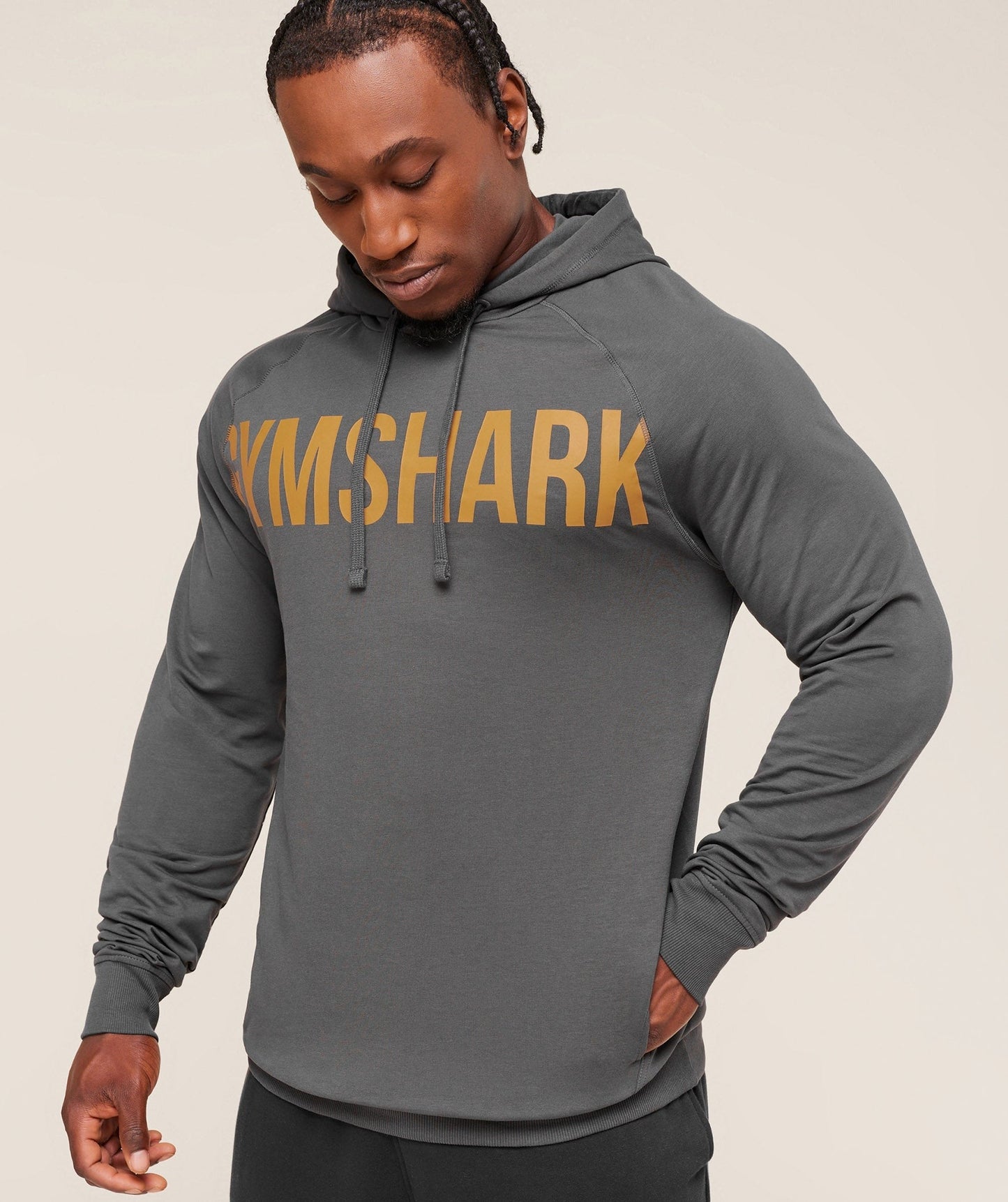 Gymshark Prime Hoodie - Onyx Grey/Antique Gold