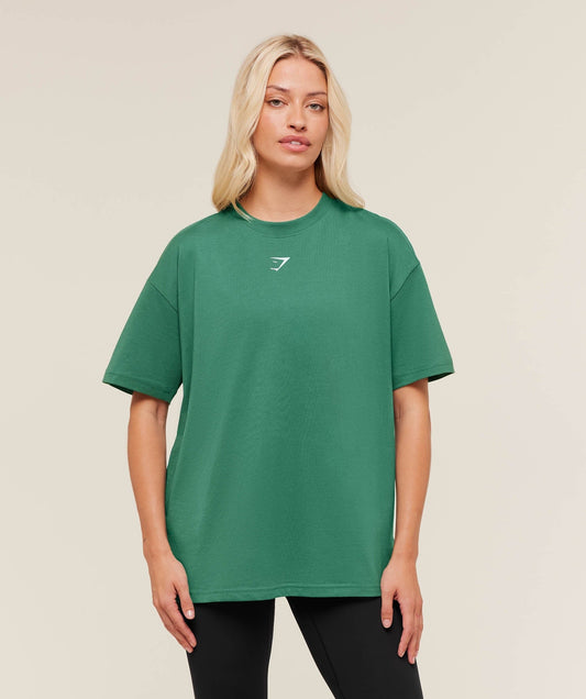 Gymshark Trace Graphic Oversized T-Shirt - Lift Green