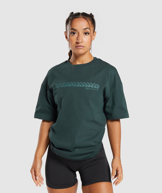 Gymshark Motorcross Oversized T-Shirt - Darkest Teal