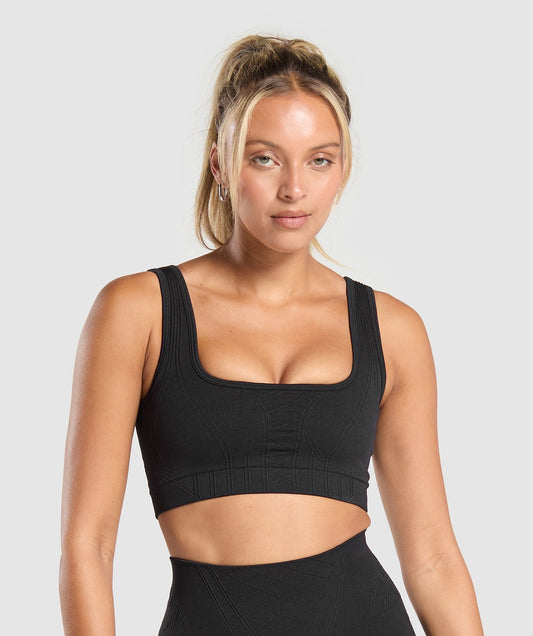 Gymshark Corset Seamless Sports Bra - Black