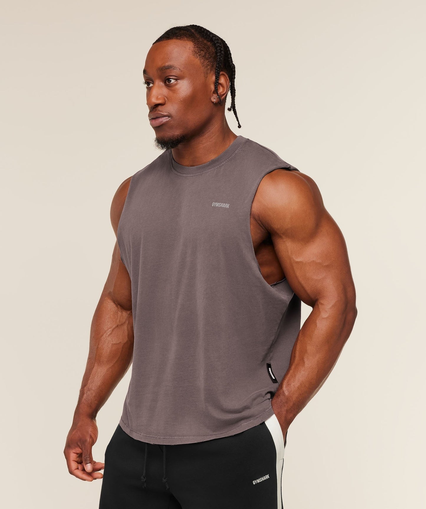 Gymshark x CBUM Washed Sleeveless T-Shirt - Greyed Purple