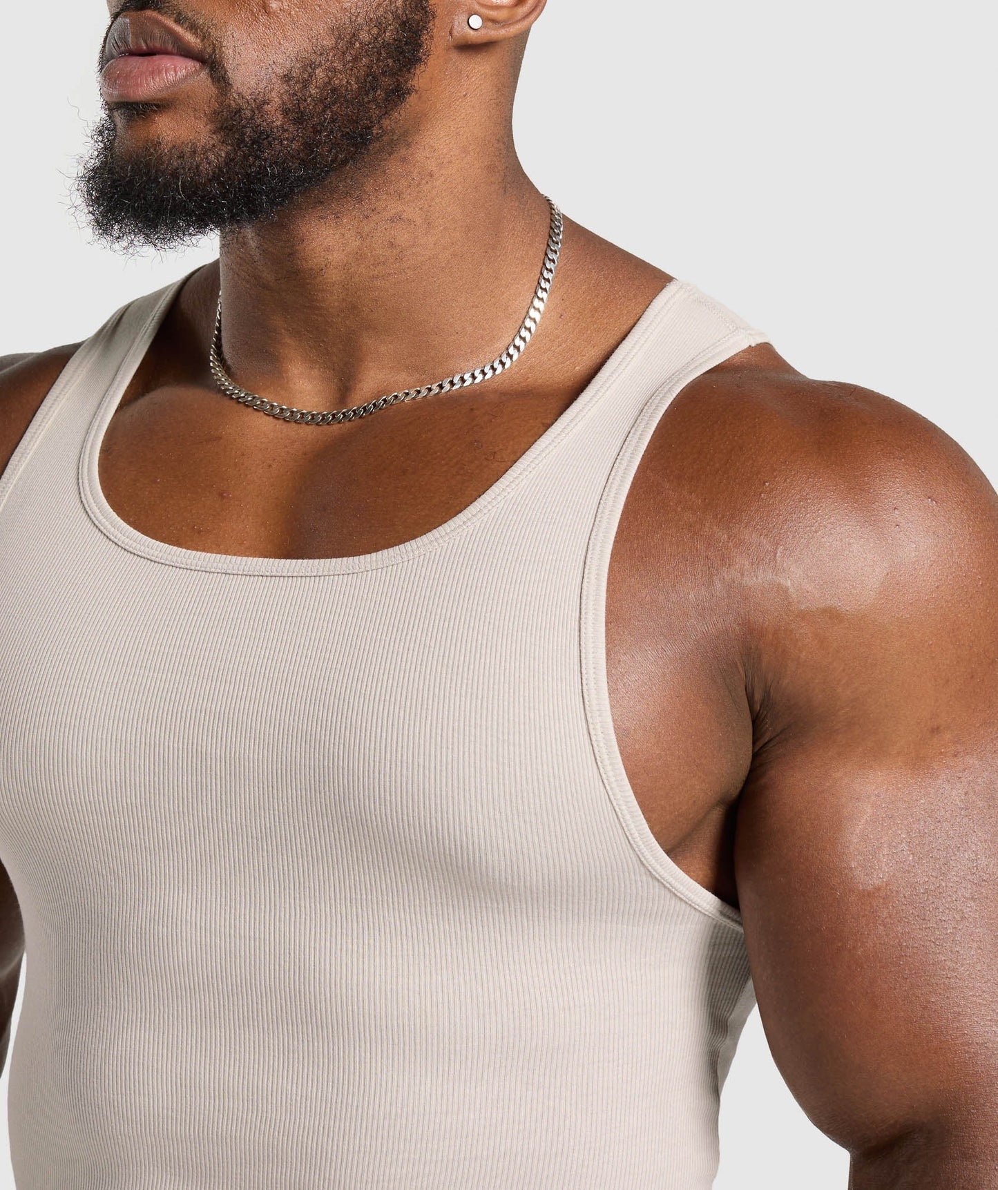 Gymshark Ribbed Tank 3PK - Denim Grey/Pebble Grey/Lifestyle Brown