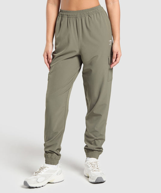 Gymshark Woven Cargo Pants - Base Green