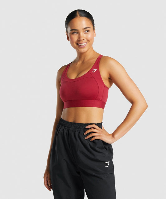 Gymshark Racer Back Sports Bra - Burgundy