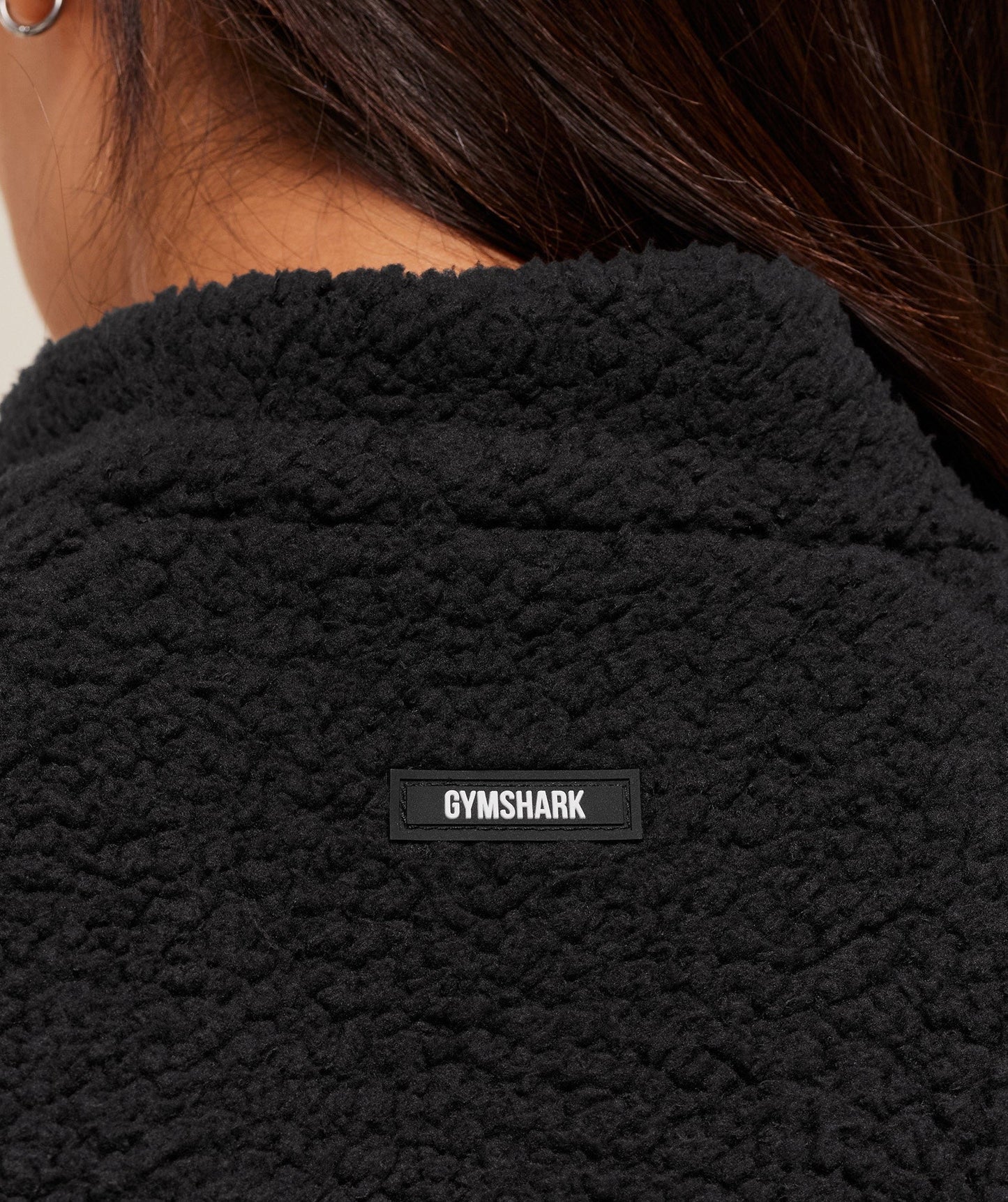 Gymshark Contrast Sherpa Jacket - Black/Graphite Grey/Oat White