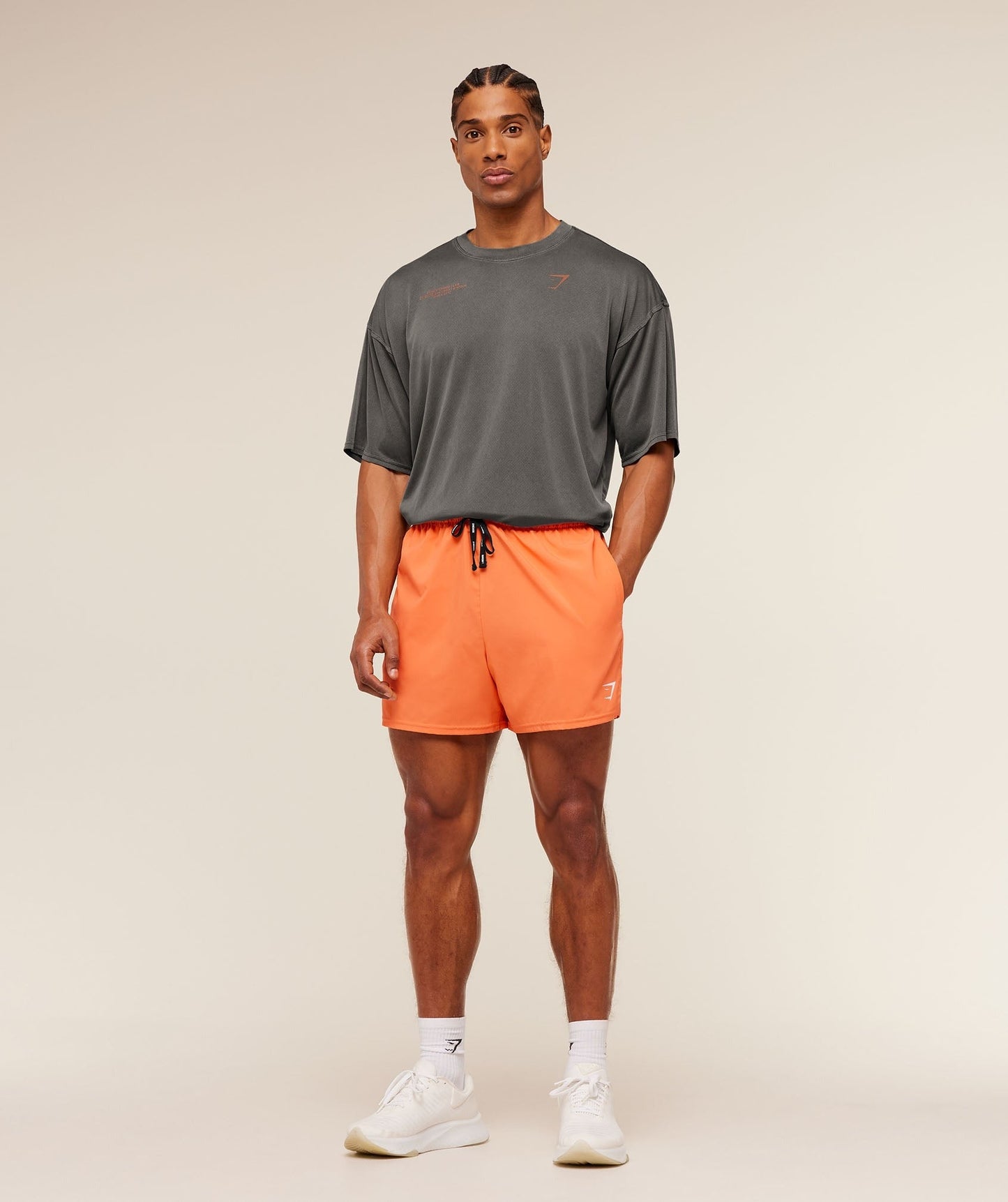Gymshark Conditioning Club Washed T-Shirt - Black/Dayglow Peach/Wash