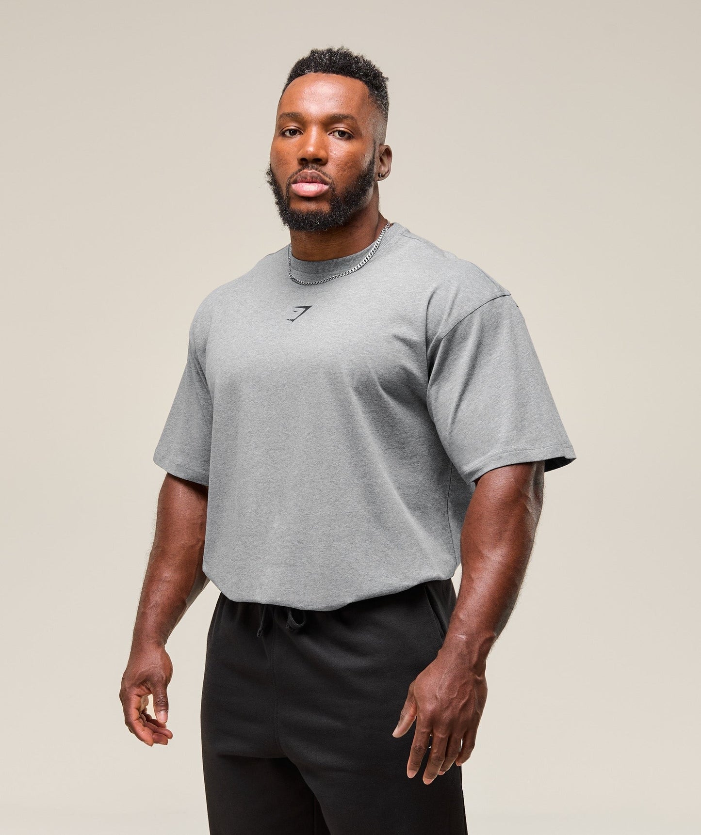 Gymshark Power T-Shirt - Charcoal Core Marl/Black
