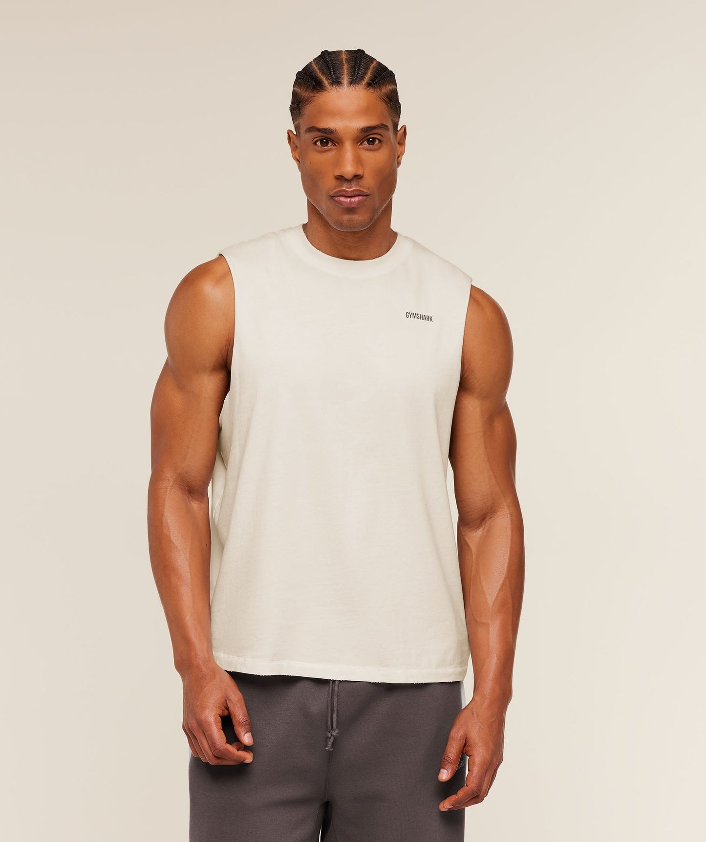 Gymshark x CBUM Washed Sleeveless T-Shirt - Soft White