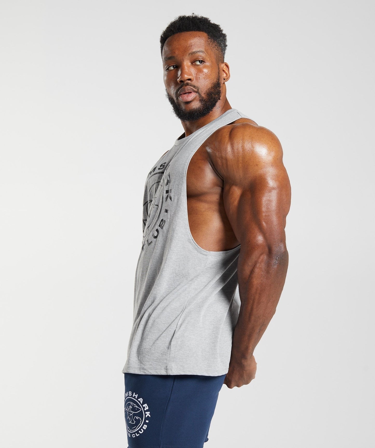 Gymshark Legacy Drop Arm Tank - Light Grey Core Marl