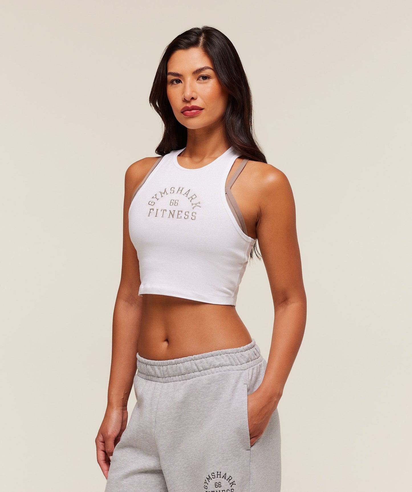 Gymshark Fitness Embroidered Graphic Tank - White