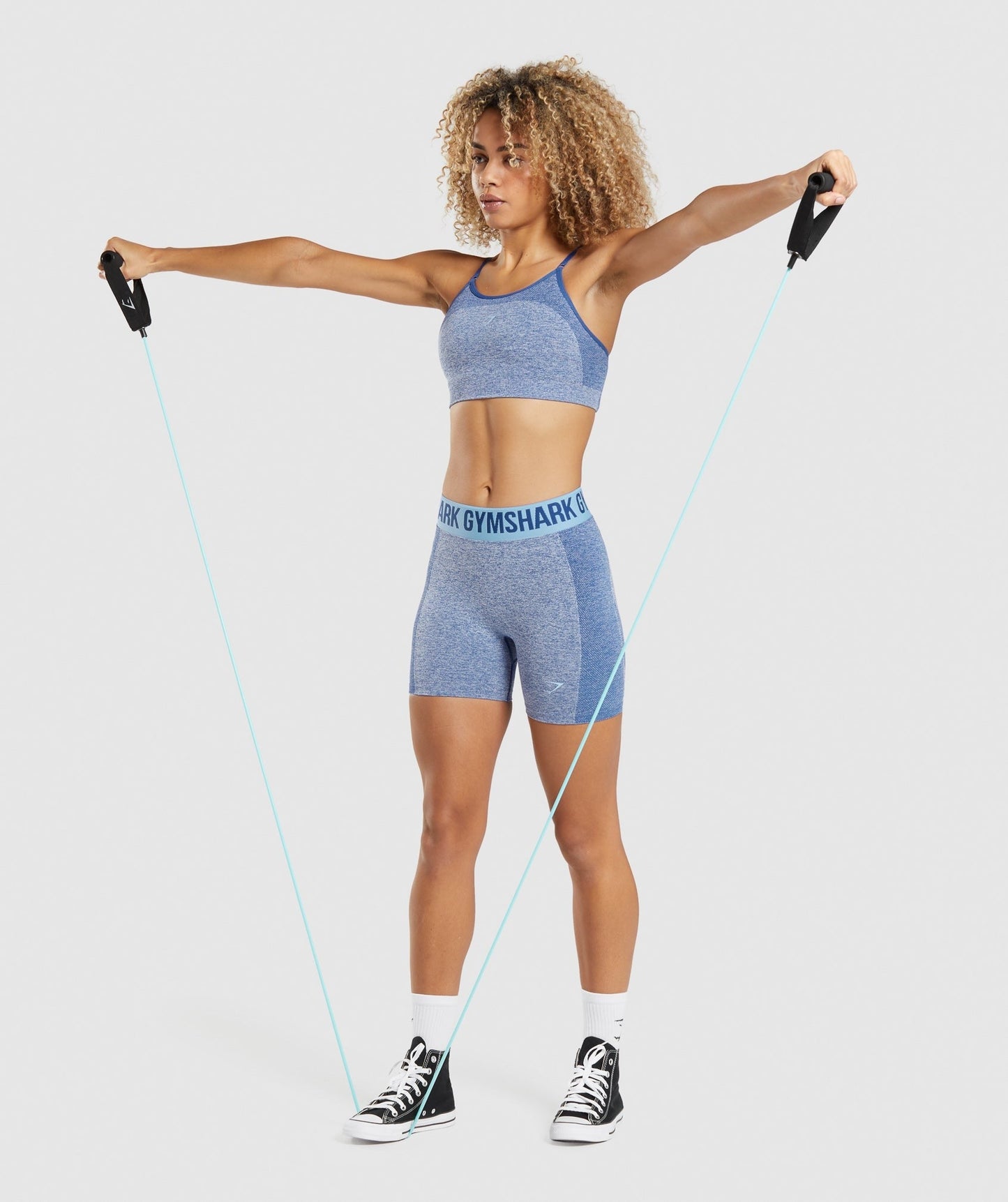 Gymshark Flex Strappy Sports Bra - Earl Blue Marl