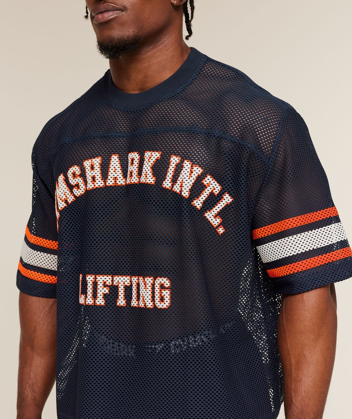 Gymshark Collective Mesh Contrast Jersey - Heavy Blue