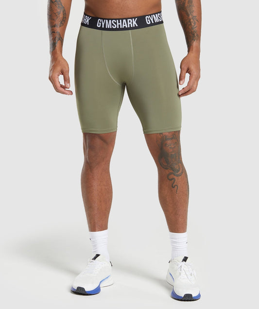 Gymshark Element Baselayer Shorts - Utility Green
