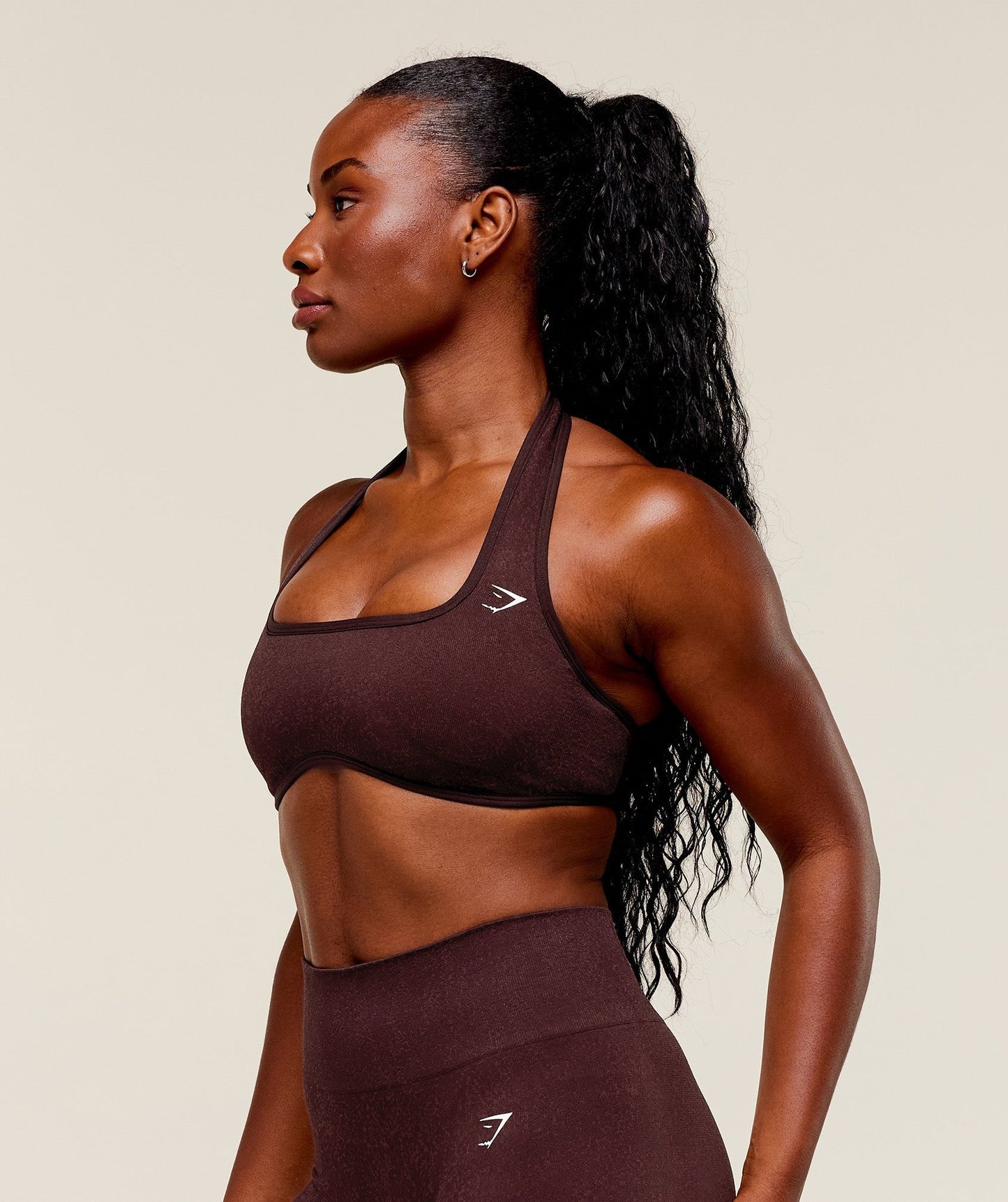 Gymshark Adapt Fleck x Whitney Halterneck Sports Bra - Cherry Purple/Rich Maroon