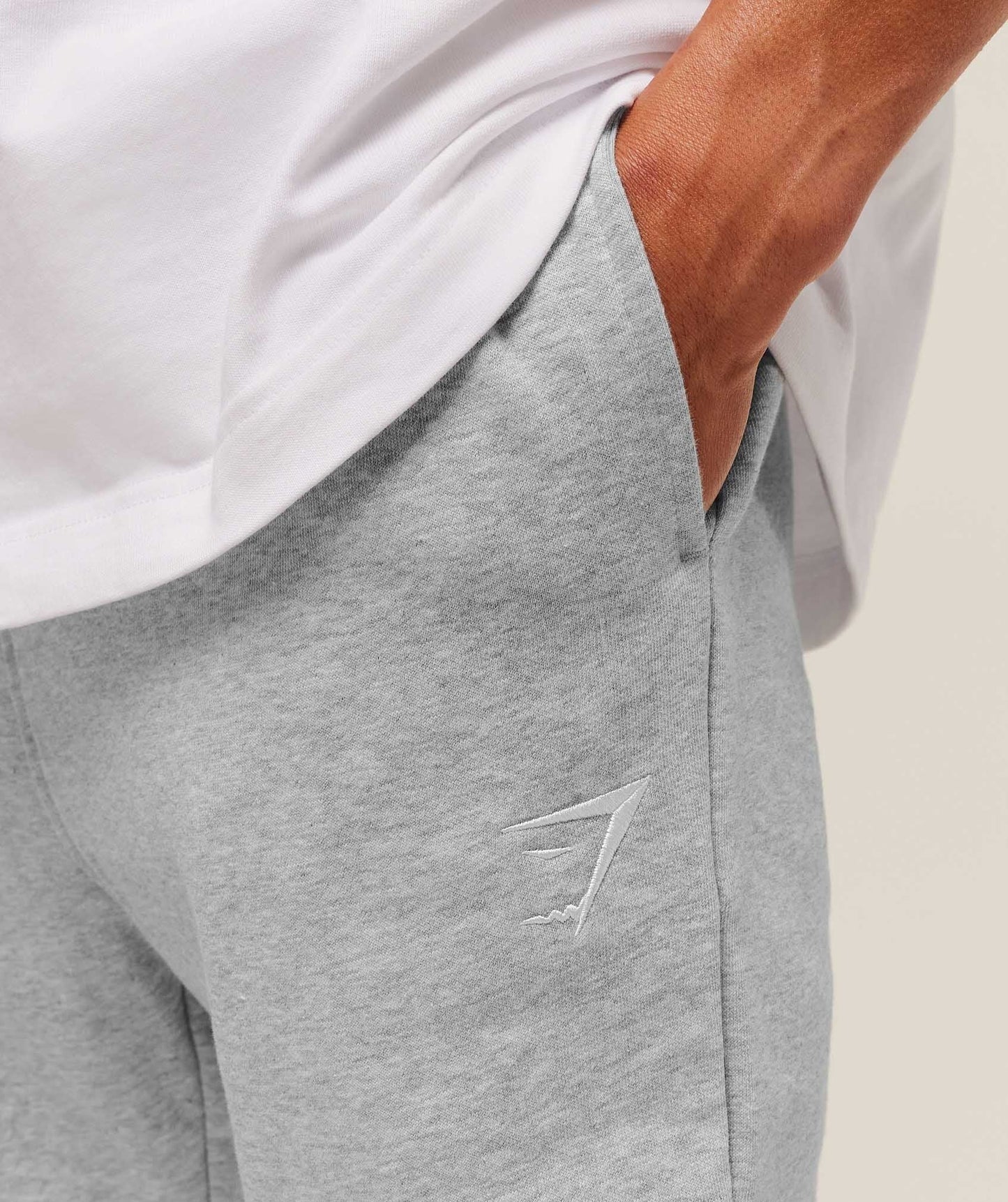 Gymshark Crest Tall Joggers - Light Grey Core Marl