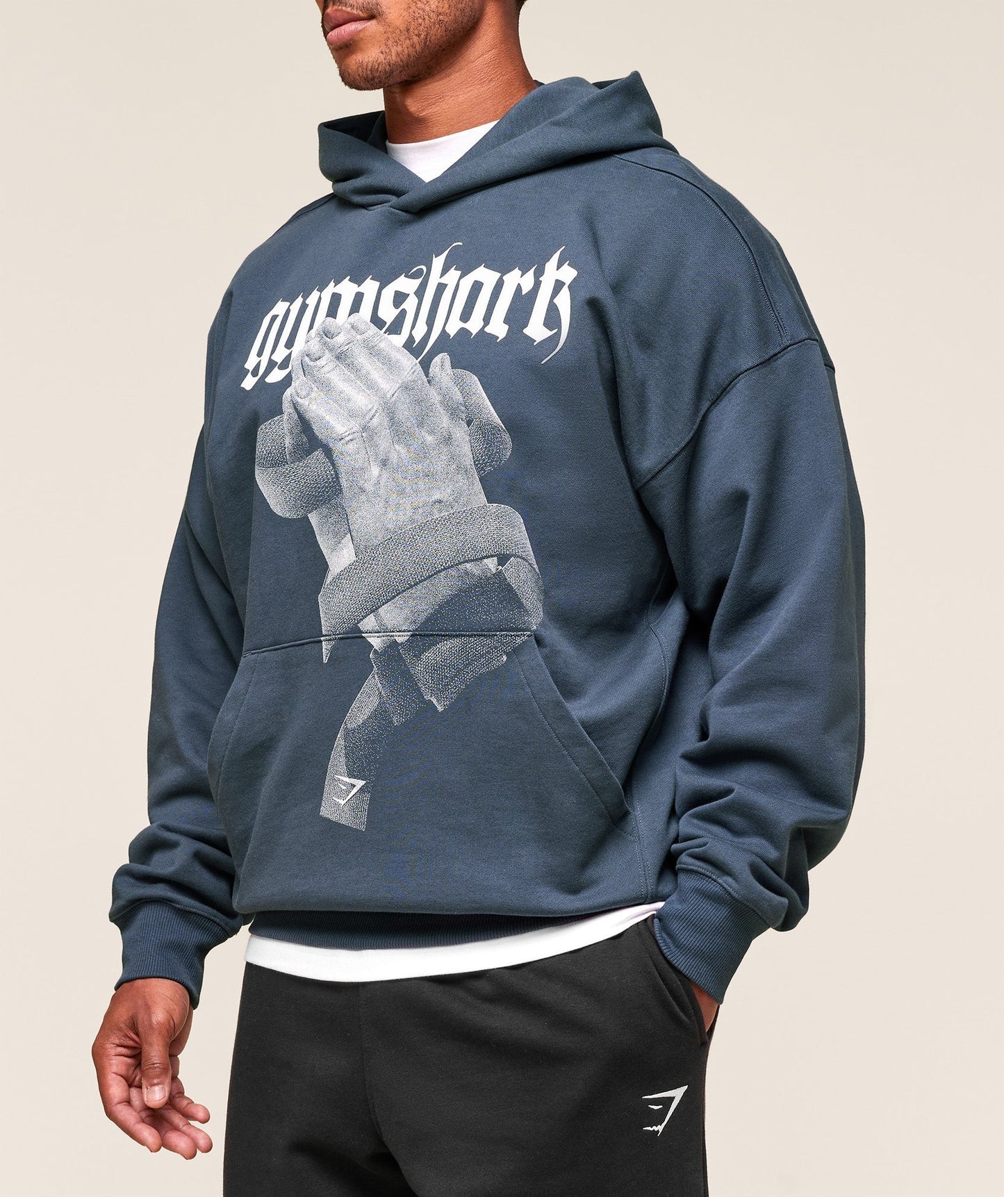Gymshark Prayer Hands Hoodie - Titanium Blue