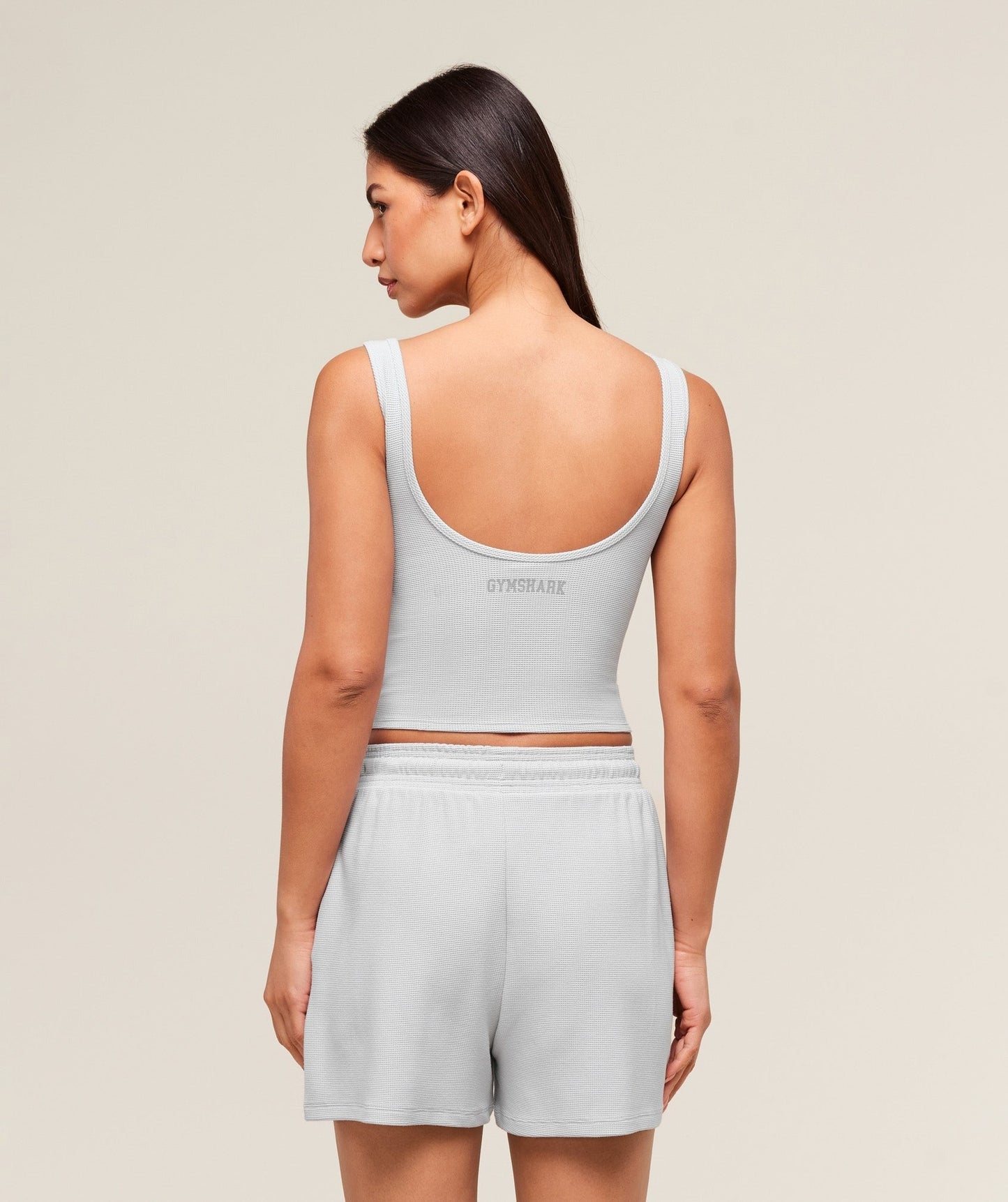 Gymshark Waffle Cropped Tank - Light Grey
