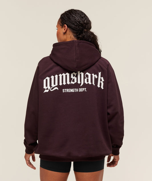 Gymshark Strength Department Oversized Hoodie - Cherry Purple
