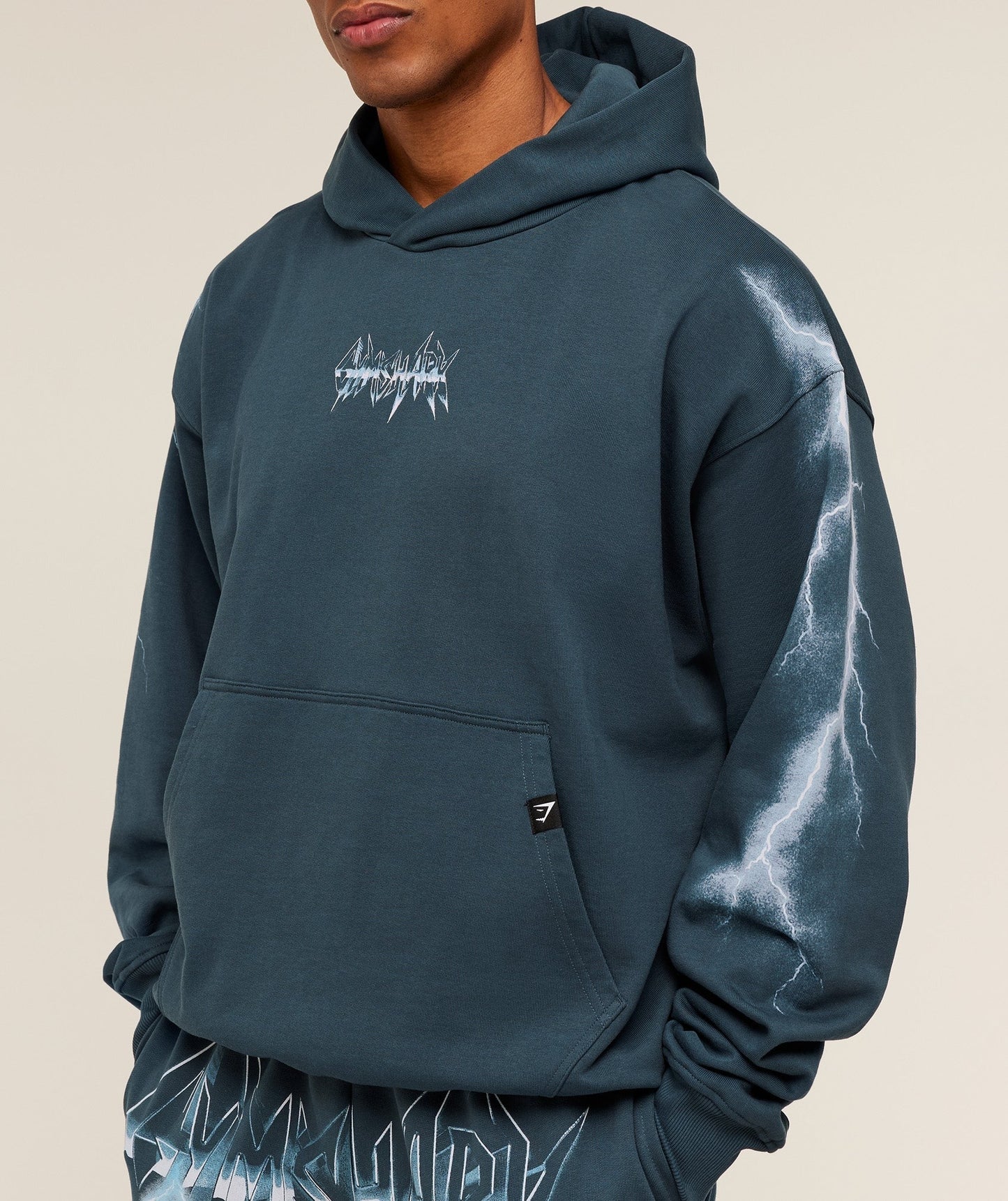 Gymshark Eagle Band Style Graphic Hoodie - GS Stealth Blue