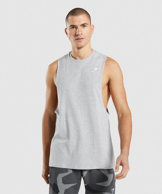 Gymshark Critical 2.0 Drop Arm Tank - Light Grey Marl