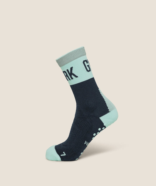 Gymshark Hybrid Training Grip Socks Single - Black/Pop Turquoise