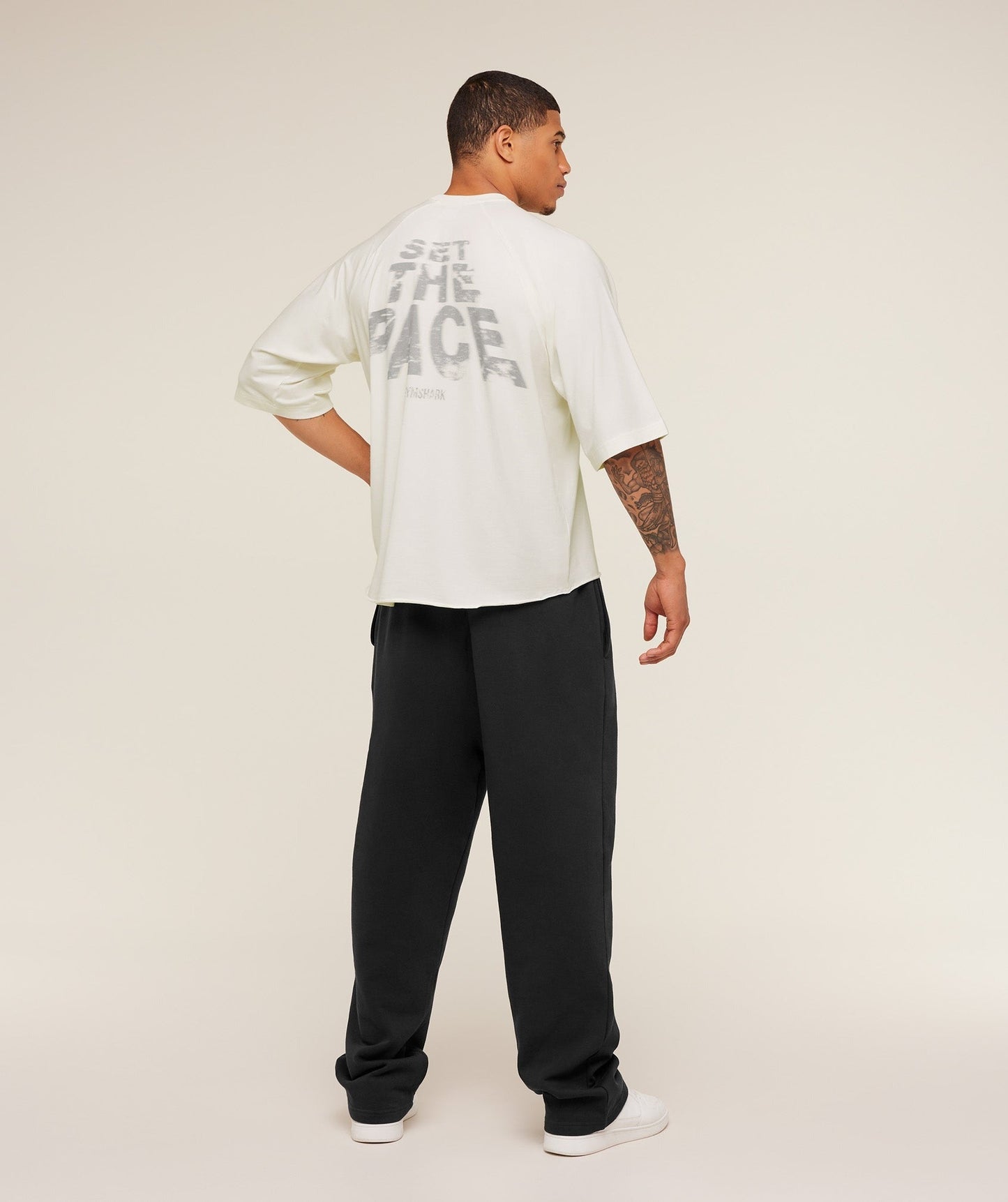 Gymshark Set The Pace Boxy T-Shirt - GS Soft White